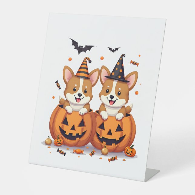 Signe De Table Parti Corgi citrouille (Recto)