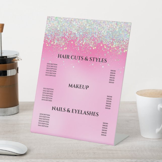 Signe De Table Parties scintillant à goutte rose Fille Prix Piéde (In SItu)