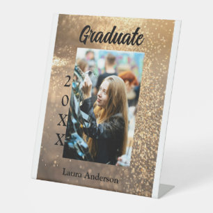 Signe De Table Parties scintillant d'or photo graduation ajouter