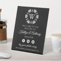 Parties scintillant en argent Monogram Poker Chip 