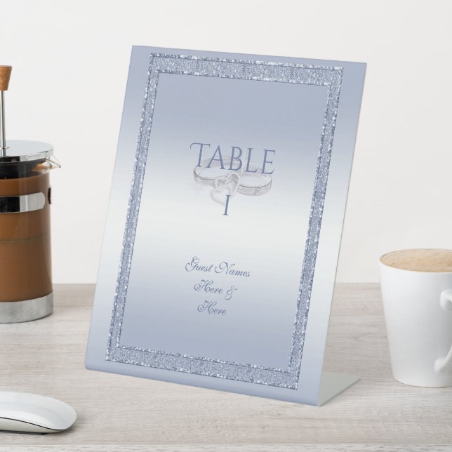 Signe De Table Parties scintillant périphérique et anneaux Mariag (In SItu)