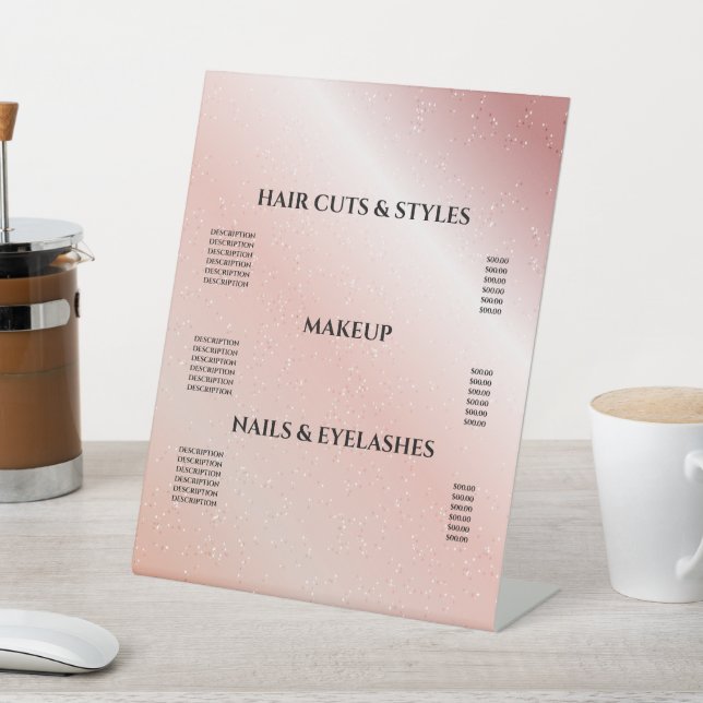 Signe De Table Parties scintillant rose Blush Hair Maquillage Sal (In SItu)