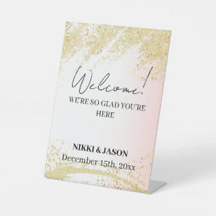 Signe De Table Parties scintillant rose clair Golden Splash Maria