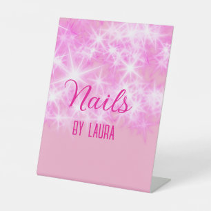 Signe De Table Parties scintillant rose girly pastel ongles ajout