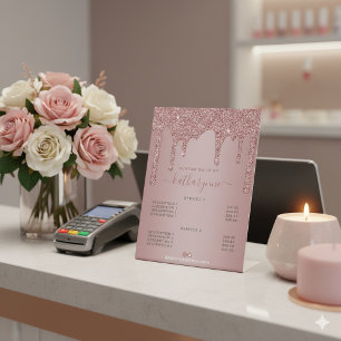 Signe De Table Parties scintillant rose Gold Driving Salon Spa Ta