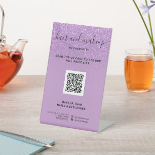 Signe De Table Parties scintillant violet chic maquillage numériq