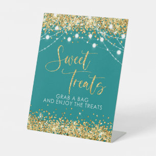 Signe De Table Partition Sweet Traitements Signer Gold Turquoise