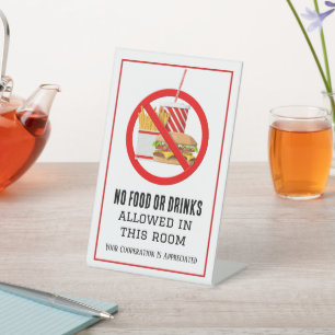 Signe De Table pas de nourriture ou de boissons