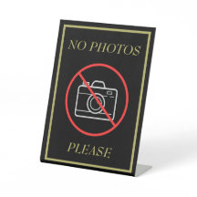 Pas de photos S'il vous plaît Photographe Booth