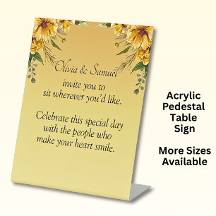 Signe De Table Pas de siège Graphique 2 - Fleurs d'or Mariages