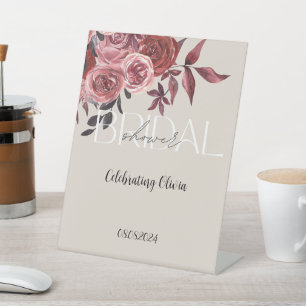 SIGNE DE TABLE PASTEL BLUSH FLORAL BURGUNDY FÊTE DES MARIÉES