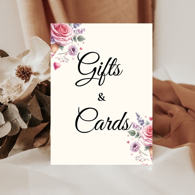 Signe De Table Pastel Crème glacée Fête des mariées Cadeaux & Car (Créateur téléchargé)