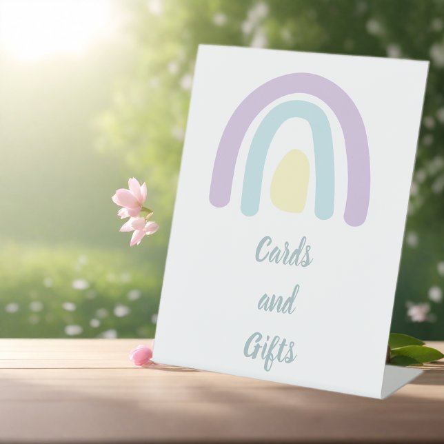 Signe De Table Pastel lilac minty Rainbow Baby showers Cartes (Créateur téléchargé)