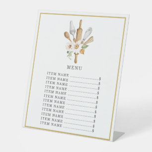 Signe De Table Pâtisserie Chef Aquarelle Cuisine Outils Ustensile