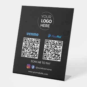 Signe De Table Paypal Venmo QR Code paiement Numériser pour pay