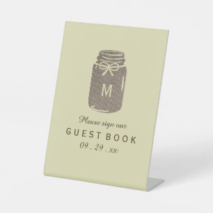 Signe De Table Pays Burlap Mason Jar Mariage