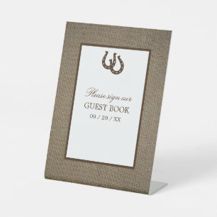Signe De Table Pays Rustique Horseshoe Sur Burlap