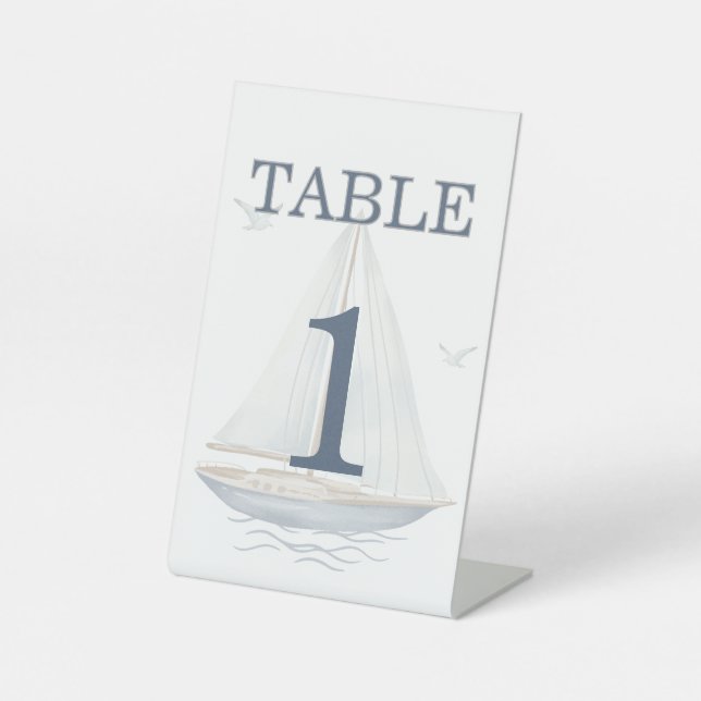 Signe De Table Paysage Marin Côtiers à l'Aquarelle Moderne pour M (Recto)
