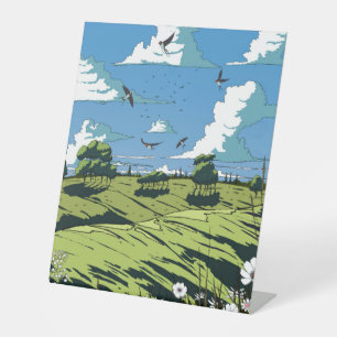 Signe De Table Paysage Vintage Japonais La Nuit