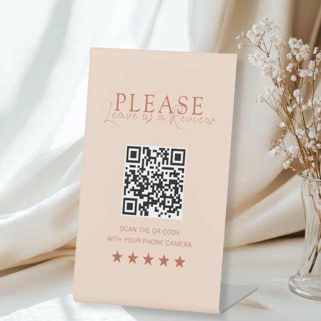Signe De Table Peach Minimal Elegant Salon Social Media (Peach Minimal Elegant Salon Social Media Pedestal Sign)
