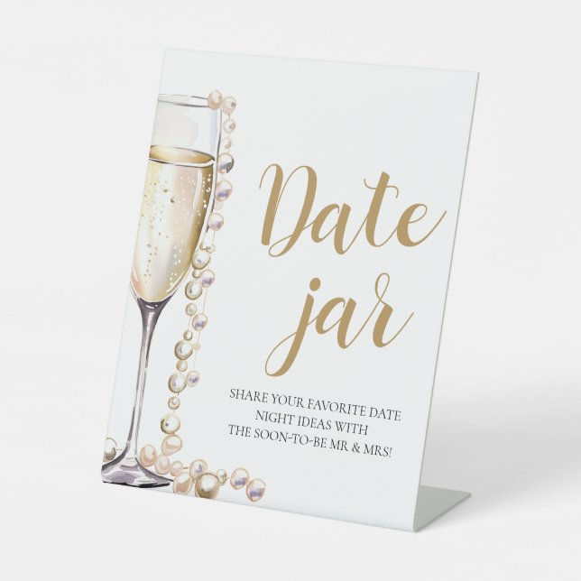 Signe De Table Pearl et Prosecco Date Nuit Idées Date Jar (Recto)