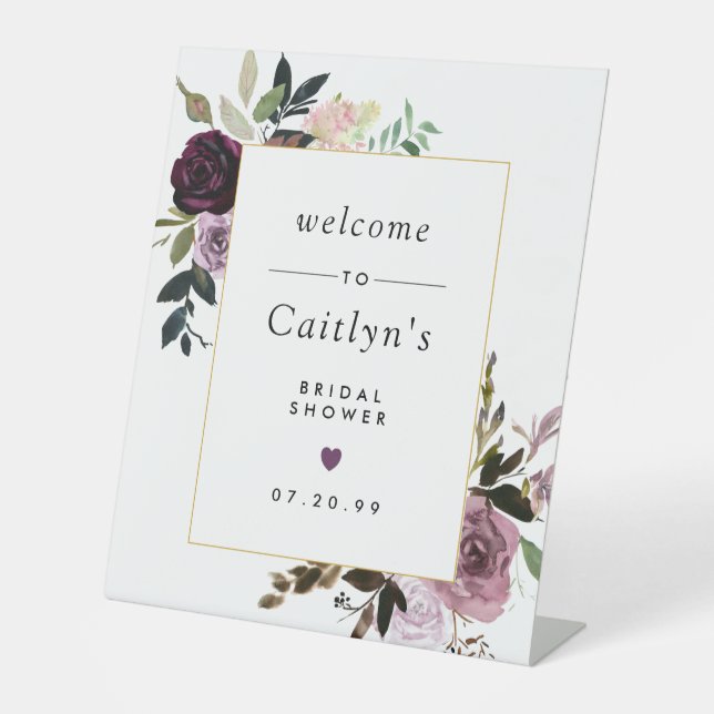 Signe De Table Pedes de Fête des mariées florale violet et rose (Recto)