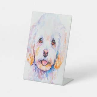 Signe De Table Pedestal estilo acuarela perrito