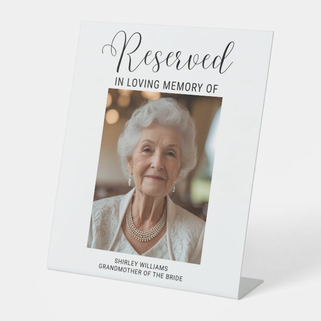 Signe De Table Pedestal Memorial Sign for Wedding Reserved Chair  (Recto)