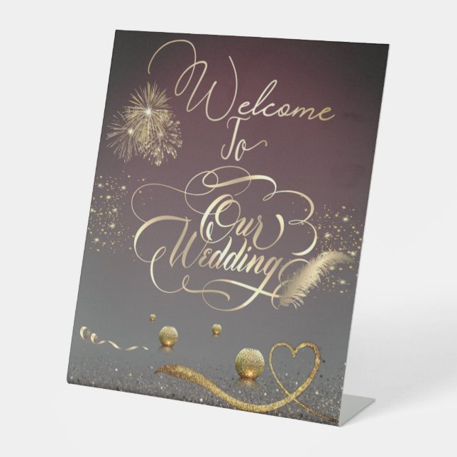 Signe De Table Pedestal Sign de boda con velas (Recto)