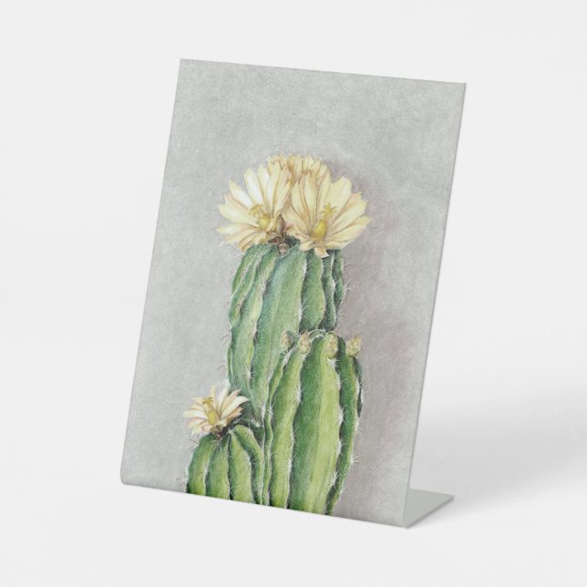 Signe De Table Peinture à fleur de cactus (Recto)