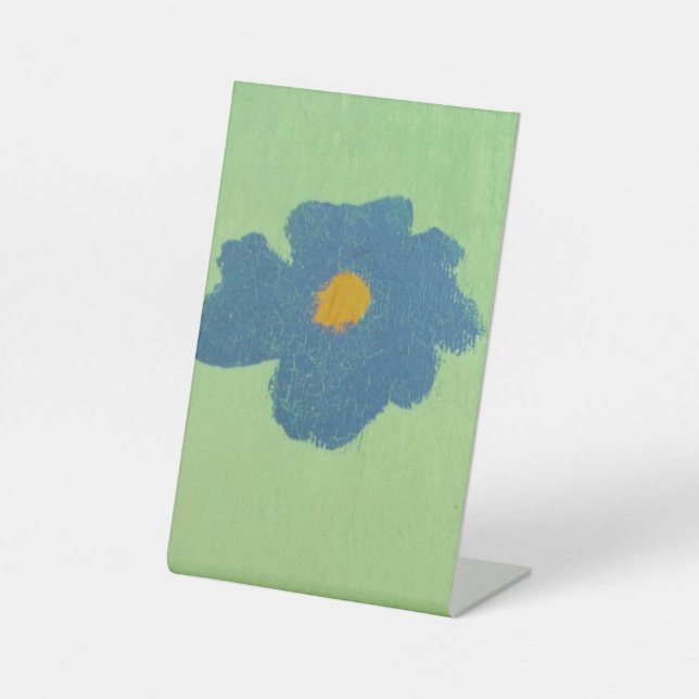 Signe De Table Peinture de fleur bleue (Recto)