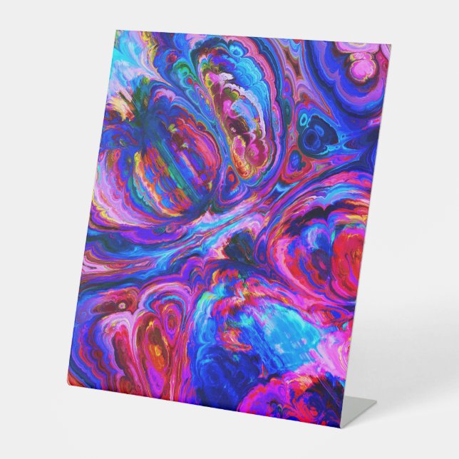 Signe De Table Peintures à teintes pourpres modernes (Recto)