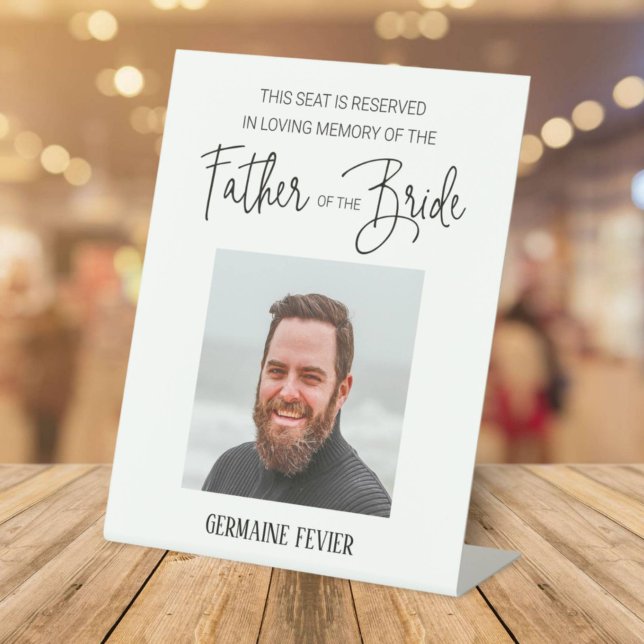 Signe De Table Père de la mariée Photo Mariage réservé (Créateur téléchargé)