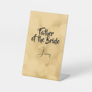 Signe De Table Père de la Mariée - Texte modifiable sur l'or