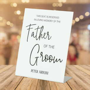 Signe De Table Père du siège commémoratif Groom Mariage réservé
