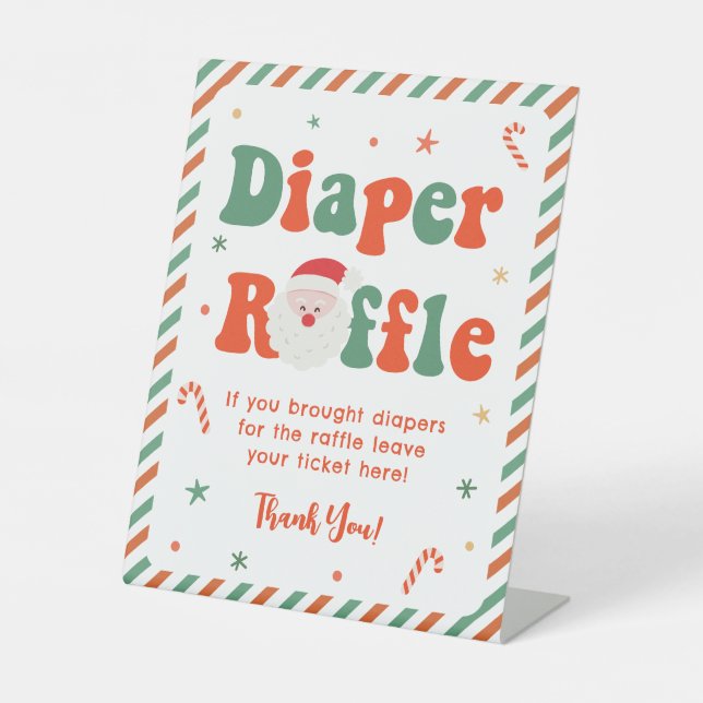 Signe De Table Père Noël Baby Christmas Baby shower Déchets Raffl (Recto)