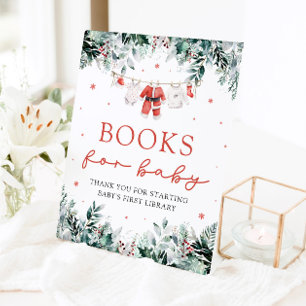 Signe De Table Père Noël Baby Christmas Baby shower Livres pour b