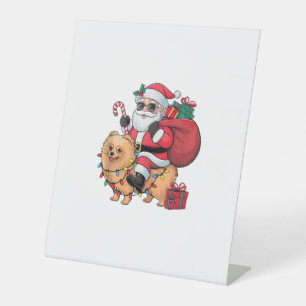 Signe De Table Père Noël Éclairage de Noël équitation Chien de Po