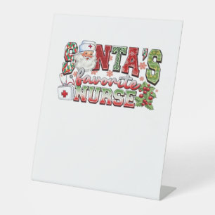 Signe De Table Père Noël Infirmière Favorite, Joyeuse Infirmière,