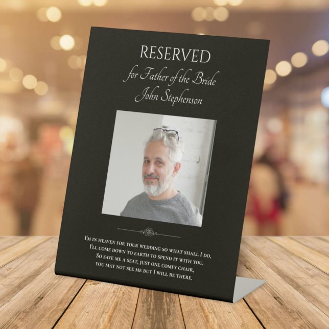 Signe De Table Père noir de la mariée Mariage de photo Chaise de  (Créateur téléchargé)