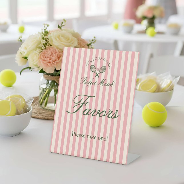 Signe De Table Perfect Match Tennis Bridal Shower Favor (Créateur téléchargé)