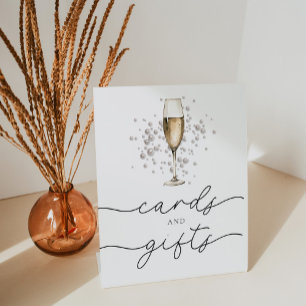 Signe De Table Perles et poursuites Cartes de Fêtes des mariées e