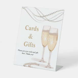 Signe De Table Perles et poursuites Cartes de Fêtes des mariées e
