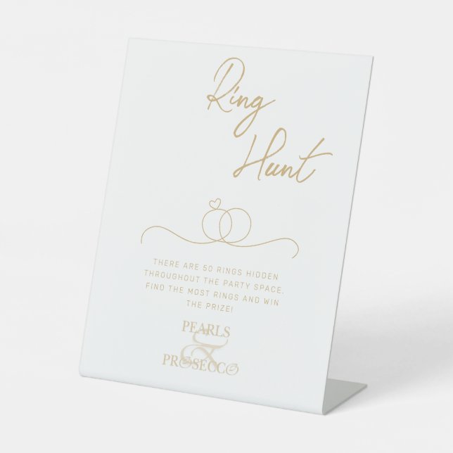 Signe De Table Perles & Prosecco Ring Fête des mariées de chasse  (Recto)