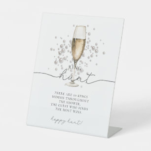 Signe De Table Perles & Prosecco Ring Fête des mariées Jeu