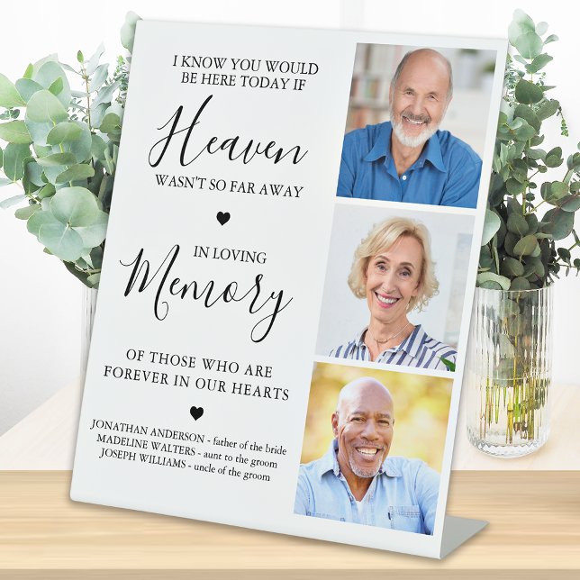 Signe De Table Personnalisé 3 Photo Heaven souvenir Mariage Memor (Créateur téléchargé)