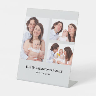 Signe De Table Personnalisé 3 sections Photos de famille Collage