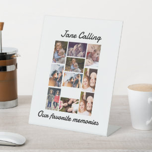 Signe De Table Personnalisé Amis Moderne 10 Photo Collage Lugg