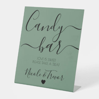 Signe De Table PERSONNALISER - Bar à bonbons de mariage vert call