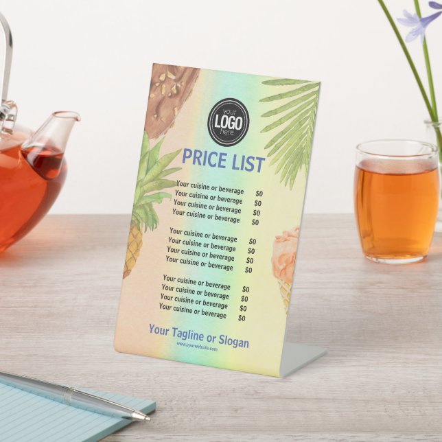 Signe De Table Personnaliser Business Logo aquarelle crème glacée (In SItu)